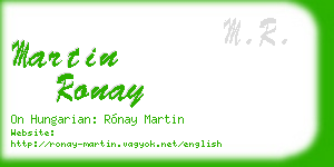 martin ronay business card